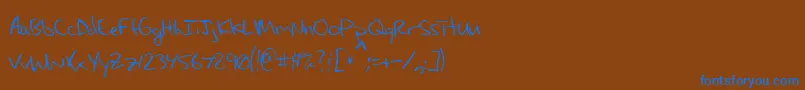 Шрифт MaxsHandwritin – синие шрифты на коричневом фоне