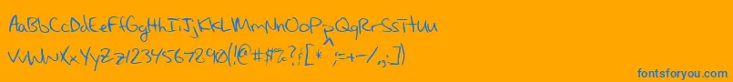 MaxsHandwritin Font – Blue Fonts on Orange Background