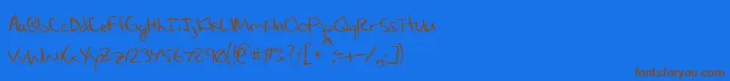 MaxsHandwritin Font – Brown Fonts on Blue Background