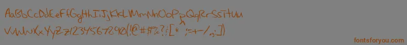 MaxsHandwritin Font – Brown Fonts on Gray Background
