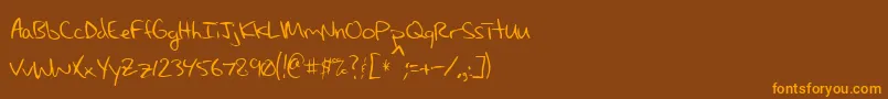 MaxsHandwritin Font – Orange Fonts on Brown Background