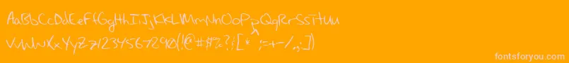 フォントMaxsHandwritin – オレンジの背景にピンクのフォント