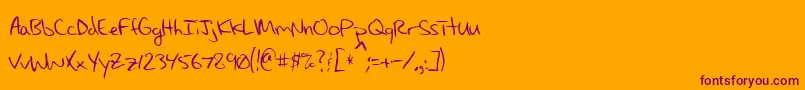 MaxsHandwritin Font – Purple Fonts on Orange Background