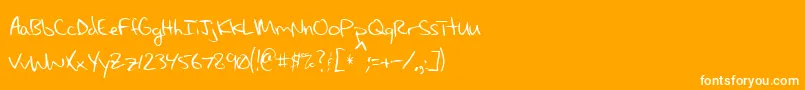 MaxsHandwritin Font – White Fonts on Orange Background