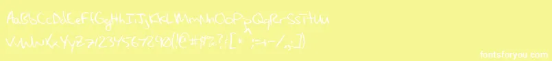 MaxsHandwritin Font – White Fonts on Yellow Background