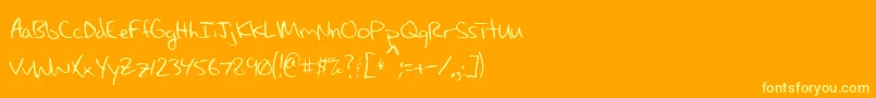 MaxsHandwritin Font – Yellow Fonts on Orange Background