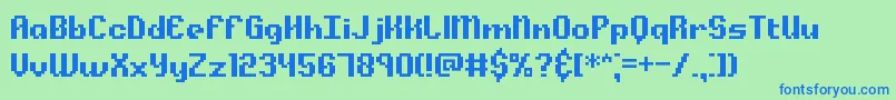 Alphbeta Font – Blue Fonts on Green Background
