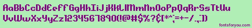 Шрифт Alphbeta – фиолетовые шрифты на зелёном фоне