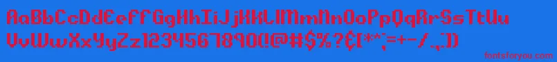 Alphbeta Font – Red Fonts on Blue Background