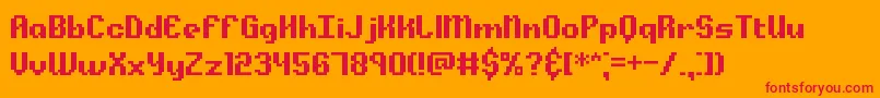 Alphbeta Font – Red Fonts on Orange Background