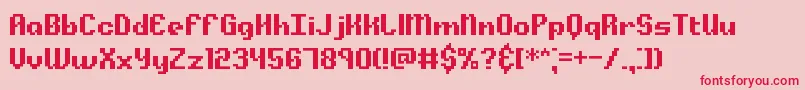 フォントAlphbeta – ピンクの背景に赤い文字