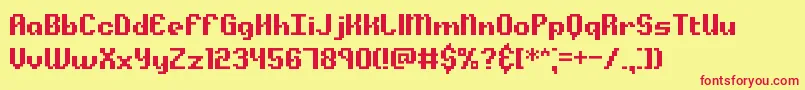 Alphbeta Font – Red Fonts on Yellow Background