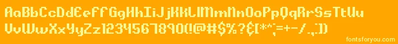 Alphbeta-fontti – keltaiset fontit oranssilla taustalla