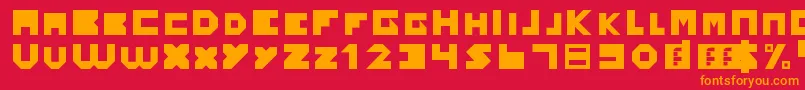 フォントYourself – 赤い背景にオレンジの文字