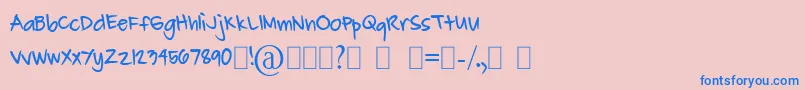 CarlJohn-fontti – siniset fontit vaaleanpunaisella taustalla