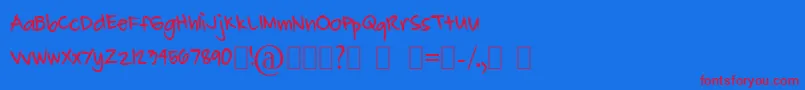 CarlJohn Font – Red Fonts on Blue Background