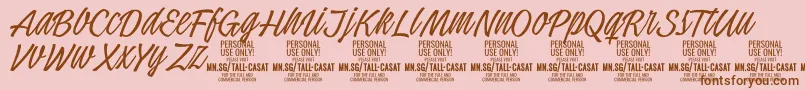 TallcasatthinPersonalUse Font – Brown Fonts on Pink Background