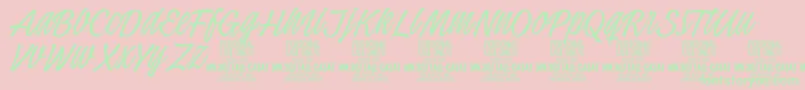 TallcasatthinPersonalUse Font – Green Fonts on Pink Background