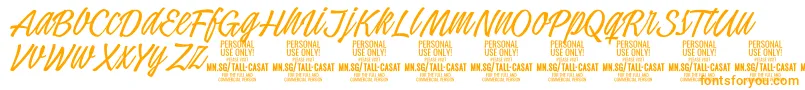 TallcasatthinPersonalUse Font – Orange Fonts on White Background