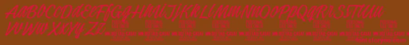 TallcasatthinPersonalUse Font – Red Fonts on Brown Background