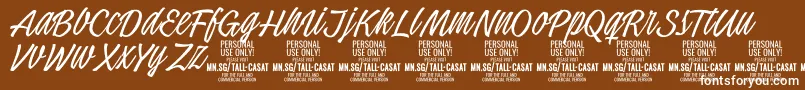 Шрифт TallcasatthinPersonalUse – белые шрифты на коричневом фоне