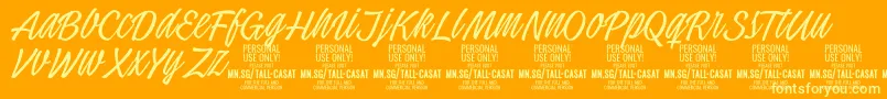 TallcasatthinPersonalUse Font – Yellow Fonts on Orange Background