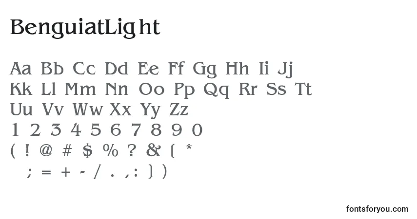 Schriftart BenguiatLight – Alphabet, Zahlen, spezielle Symbole
