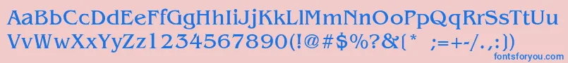 Шрифт BenguiatLight – синие шрифты на розовом фоне