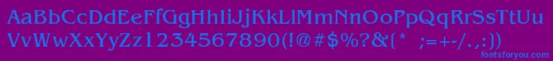 BenguiatLight Font – Blue Fonts on Purple Background