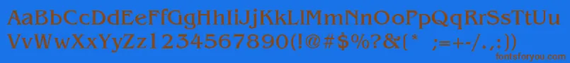 BenguiatLight-fontti – ruskeat fontit sinisellä taustalla