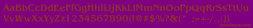 BenguiatLight-Schriftart – Braune Schriften auf violettem Hintergrund