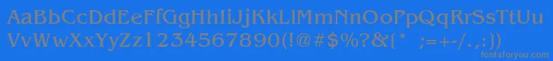 BenguiatLight-fontti – harmaat kirjasimet sinisellä taustalla