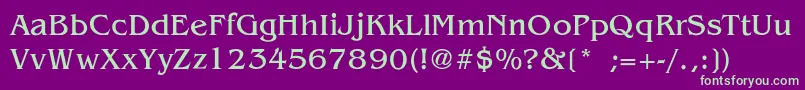 BenguiatLight Font – Green Fonts on Purple Background