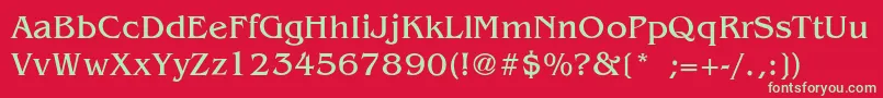BenguiatLight Font – Green Fonts on Red Background