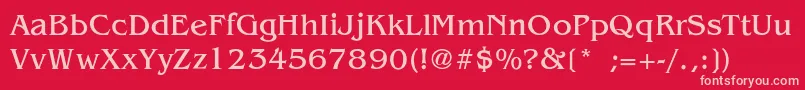 BenguiatLight Font – Pink Fonts on Red Background