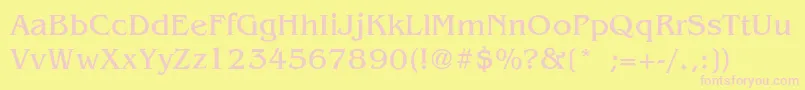 BenguiatLight Font – Pink Fonts on Yellow Background