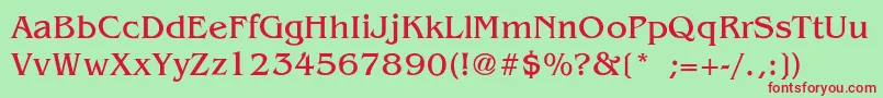 BenguiatLight Font – Red Fonts on Green Background