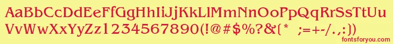 BenguiatLight Font – Red Fonts on Yellow Background