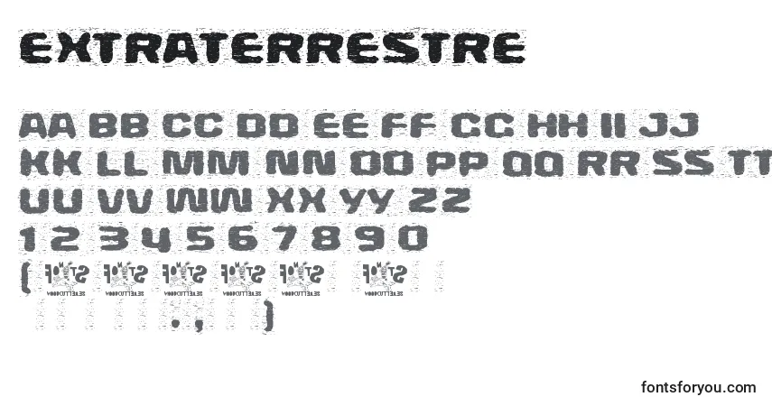 Шрифт Extraterrestre – алфавит, цифры, специальные символы