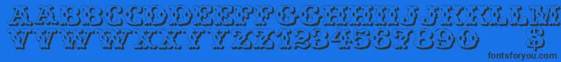 WildWestShadow Font – Black Fonts on Blue Background