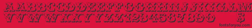 WildWestShadow Font – Black Fonts on Red Background