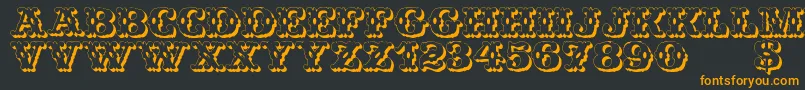 WildWestShadow Font – Orange Fonts on Black Background