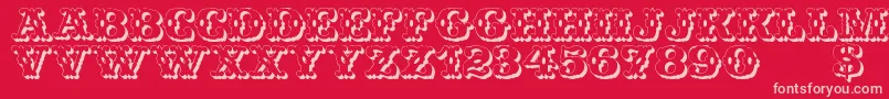 WildWestShadow Font – Pink Fonts on Red Background