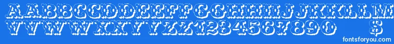 WildWestShadow Font – White Fonts on Blue Background