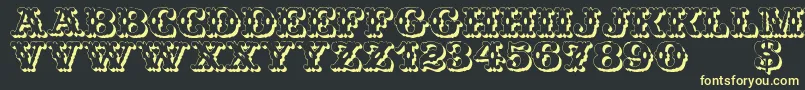 WildWestShadow Font – Yellow Fonts on Black Background