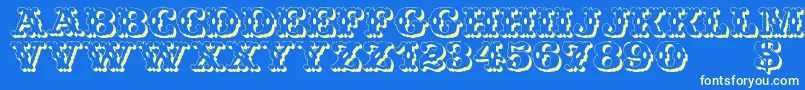 WildWestShadow Font – Yellow Fonts on Blue Background