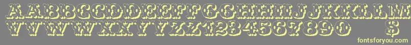 WildWestShadow Font – Yellow Fonts on Gray Background