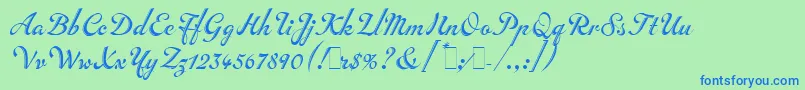 fuente InscriptionLetPlain.1.0 – Fuentes Azules Sobre Fondo Verde