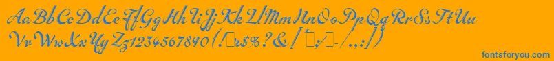 InscriptionLetPlain.1.0-Schriftart – Blaue Schriften auf orangefarbenem Hintergrund