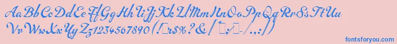 InscriptionLetPlain.1.0 Font – Blue Fonts on Pink Background